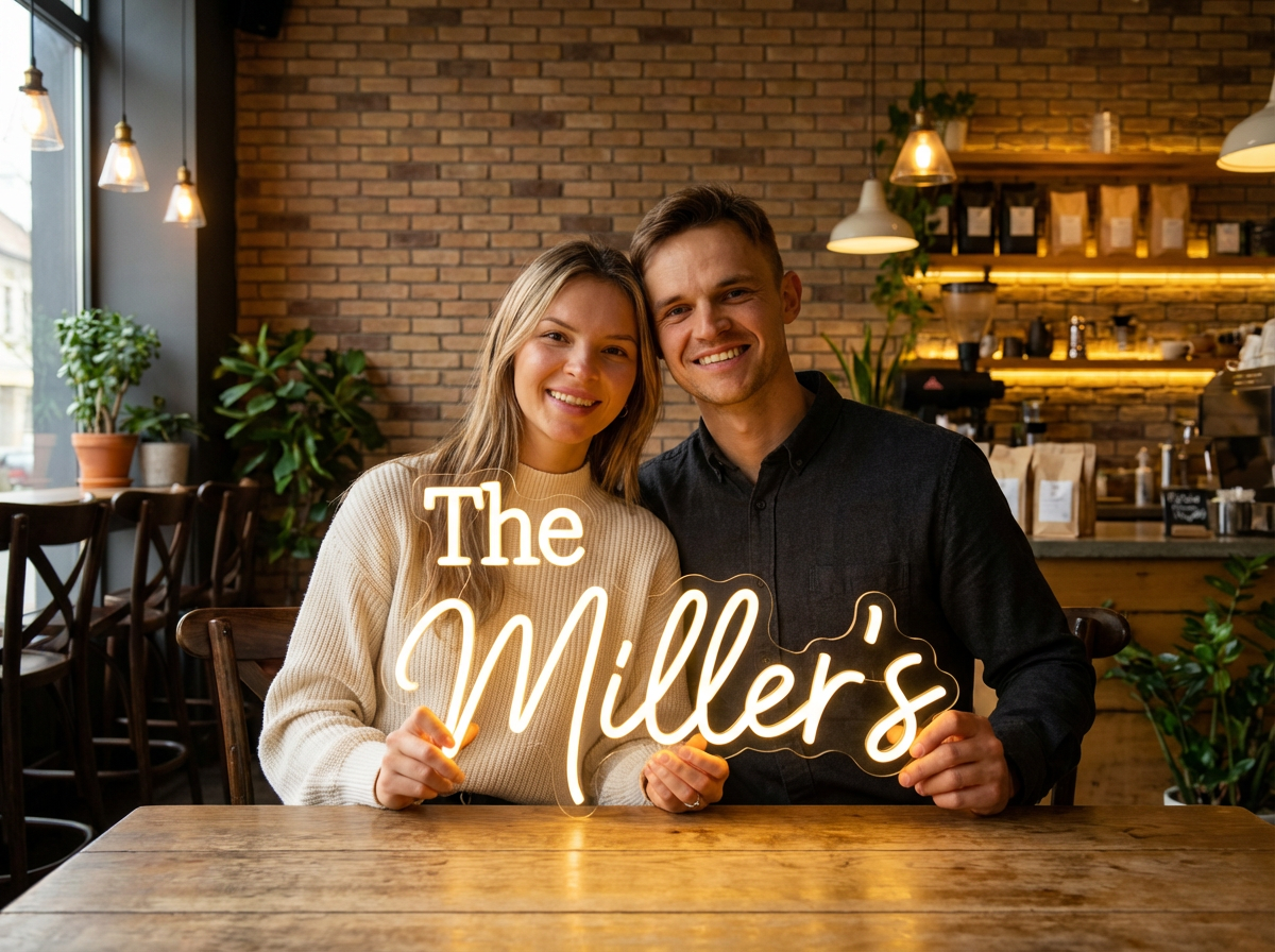 Custom Name Wedding LED Neon Sign | Personalized for Wedding | Last Name Neon Sign