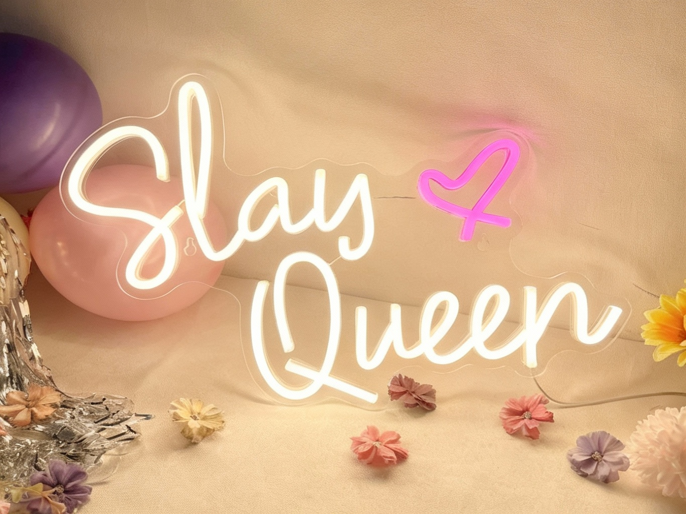 Custom Name  LED Neon Sign | Personalized for Home Bar Decor | Slay Queen Neon Sign