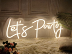 Custom Name  LED Neon Sign | Lets Paty Neon Sign