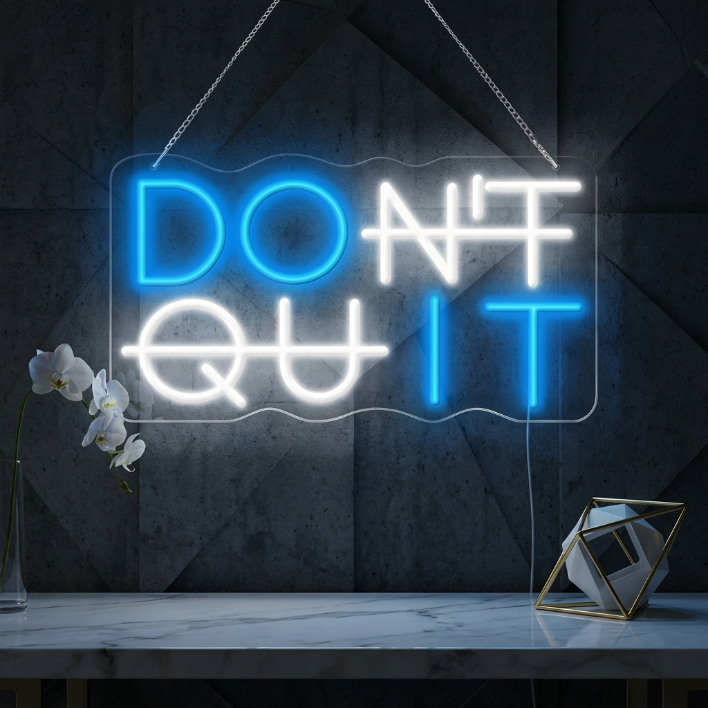 Custom Name Neon Sign For Man Cave | Don't Quit Neon Sign Office Room Gamer Room