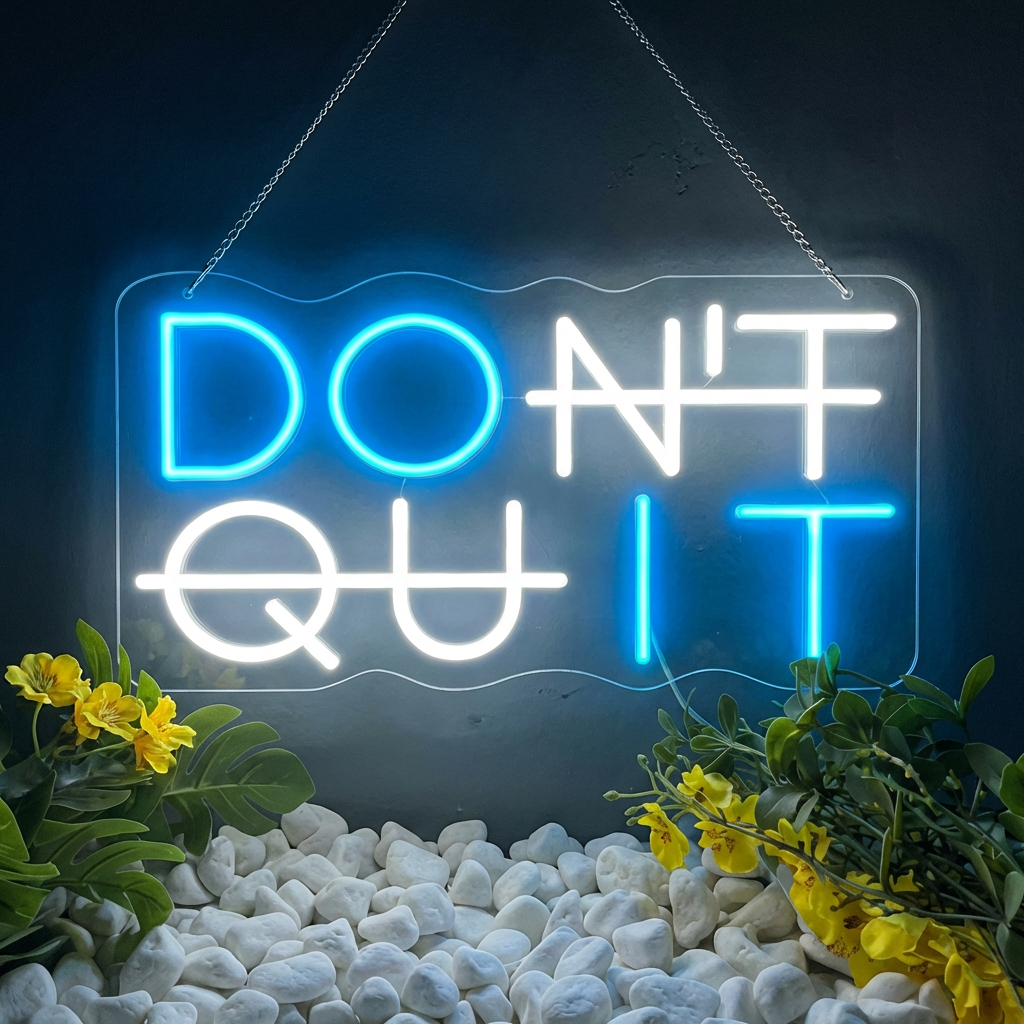 Custom Name Neon Sign For Man Cave | Don't Quit Neon Sign Office Room Gamer Room