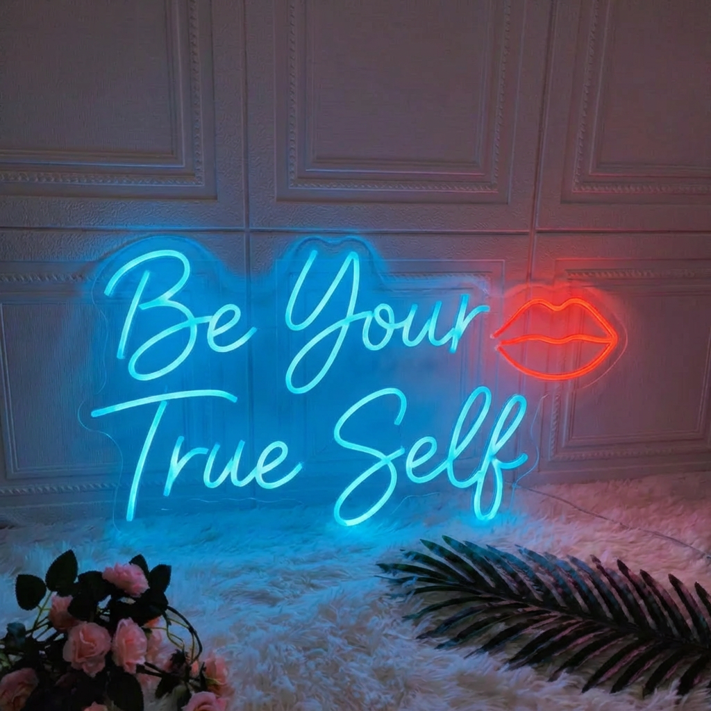 Custom Name  LED Neon Sign | Personalized for Bedroom Decor | Be Your True Self Neon Sign