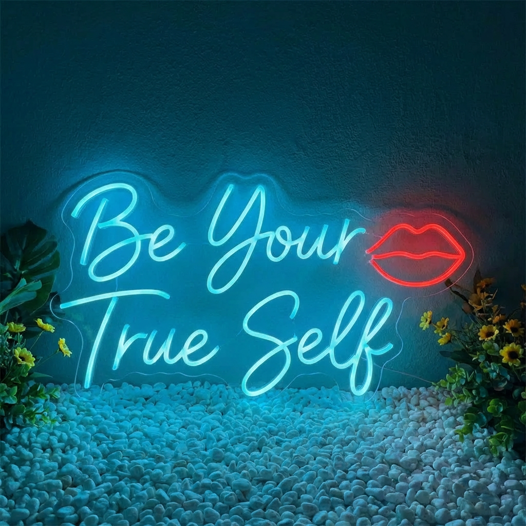 Custom Name  LED Neon Sign | Personalized for Bedroom Decor | Be Your True Self Neon Sign