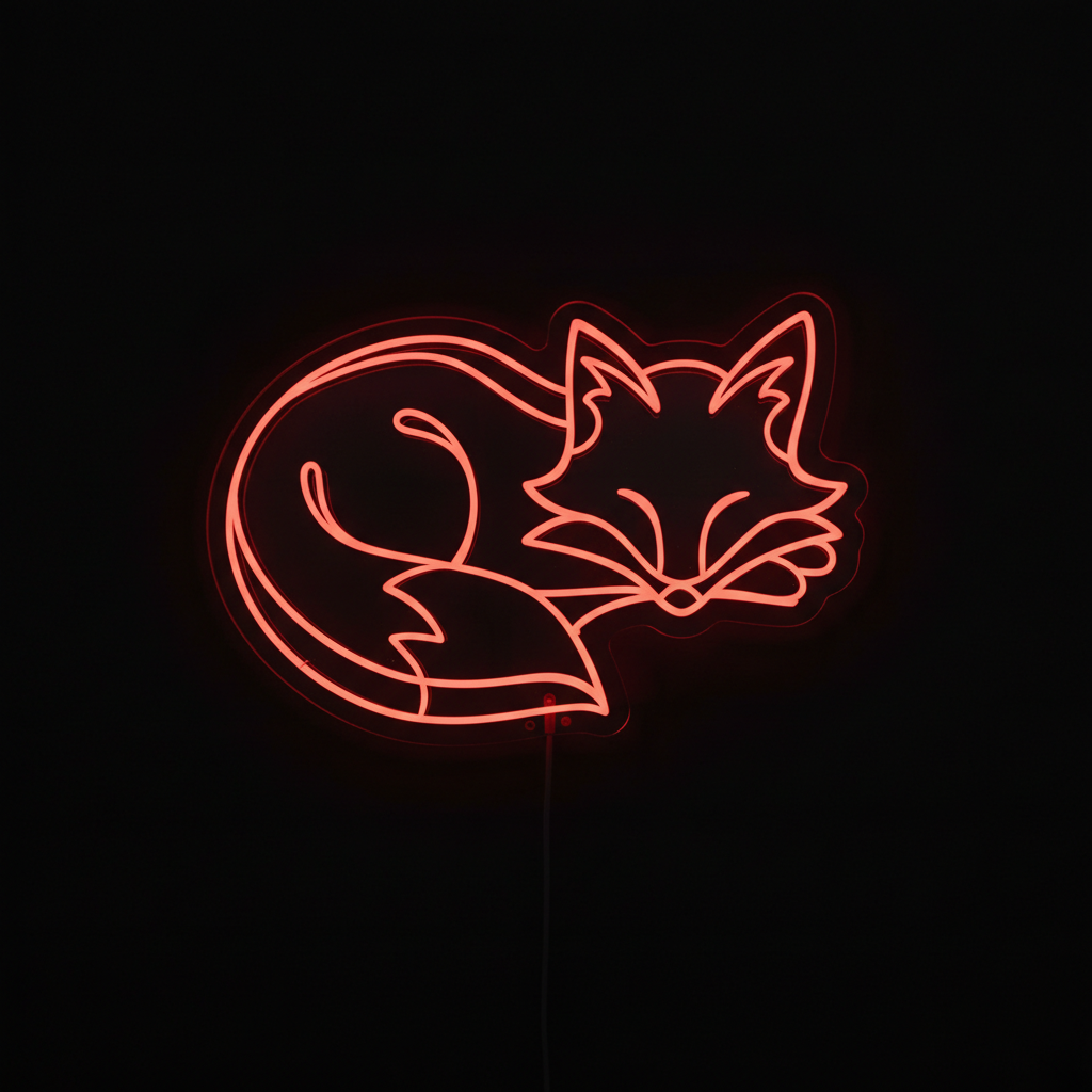 Animal Fox Neon | Custom Name Neon Sign For Kids Bedroom | Personalized Gift For Kids | Kids Room Decor