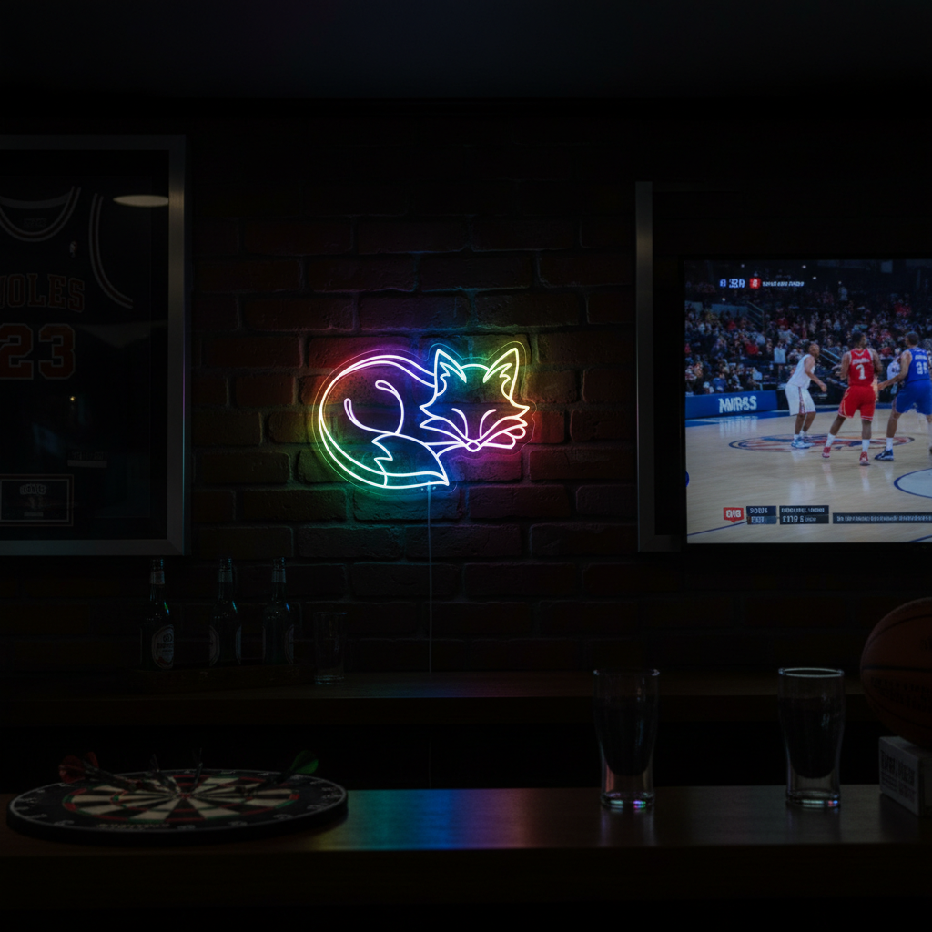 Animal Fox Neon | Custom Name Neon Sign For Kids Bedroom | Personalized Gift For Kids | Kids Room Decor