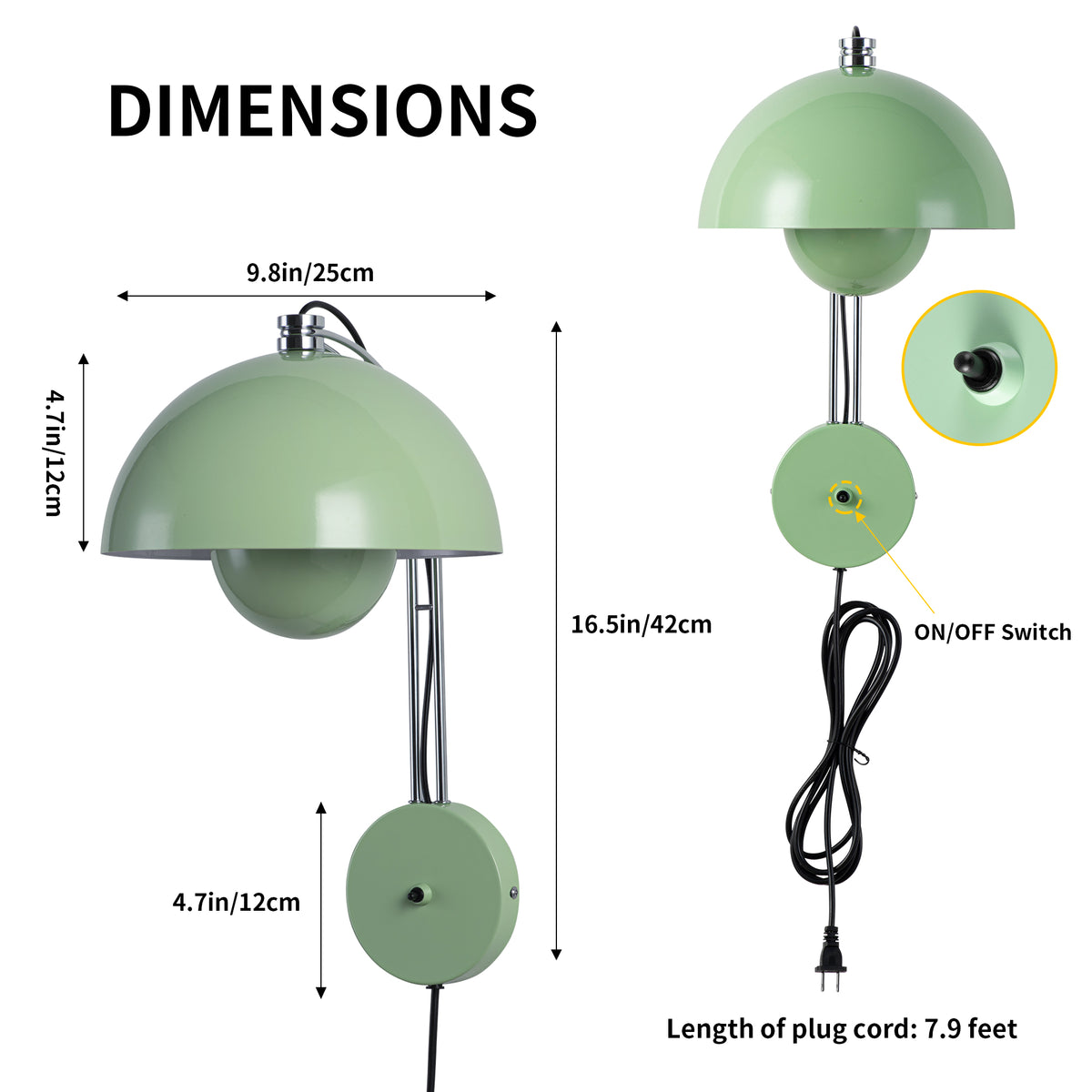 Green FlowerPot Modern Bedroom Sconce