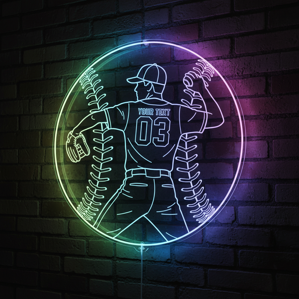 Custom Baseball Bat Neon Sign | Bedroom Decor