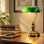 E27 Green Banker's Desk Lamp with Pull Chain
