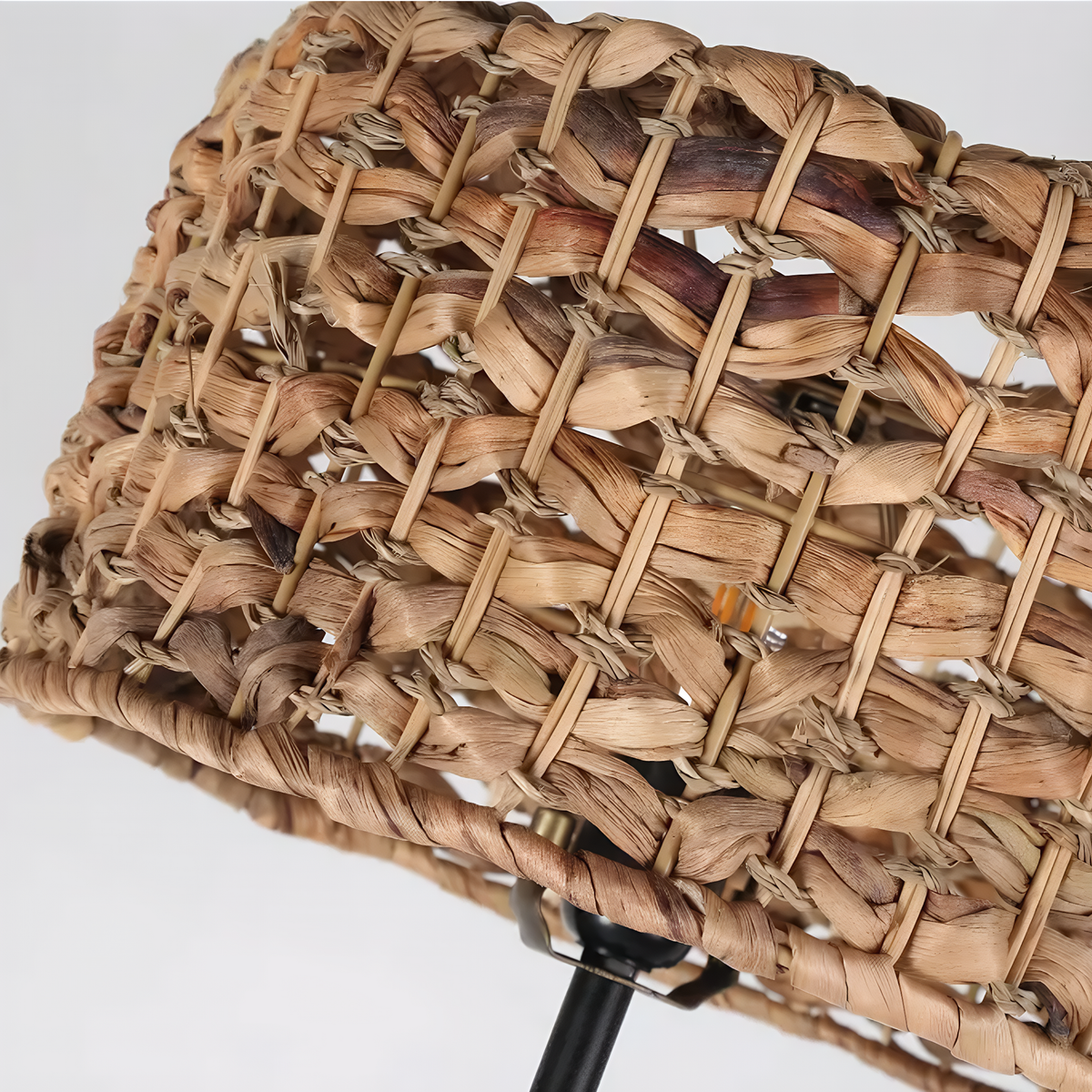 Black Floor Lamp with Bamboo Shade for Living Room