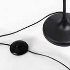 Black Floor Lamp with Bamboo Shade for Living Room