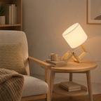 Adjustable Wood Beside Table Lamp for Bedroom