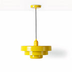 Yellow 3-Tier Dome Pendant Light, E26 Adjustable Height