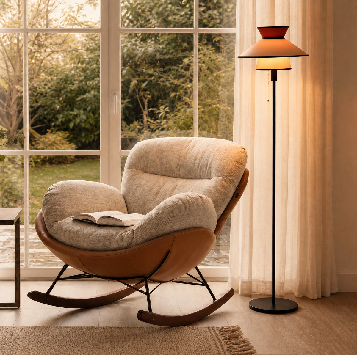 Modern Vintage Floor Lamp with Pull-Chain Switch for Bedroom