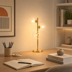 Modern G9 Table Lamp with Glass Shades for Bedroom