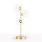 Gold 3-Light Globe Table Lamp with Glass Shades