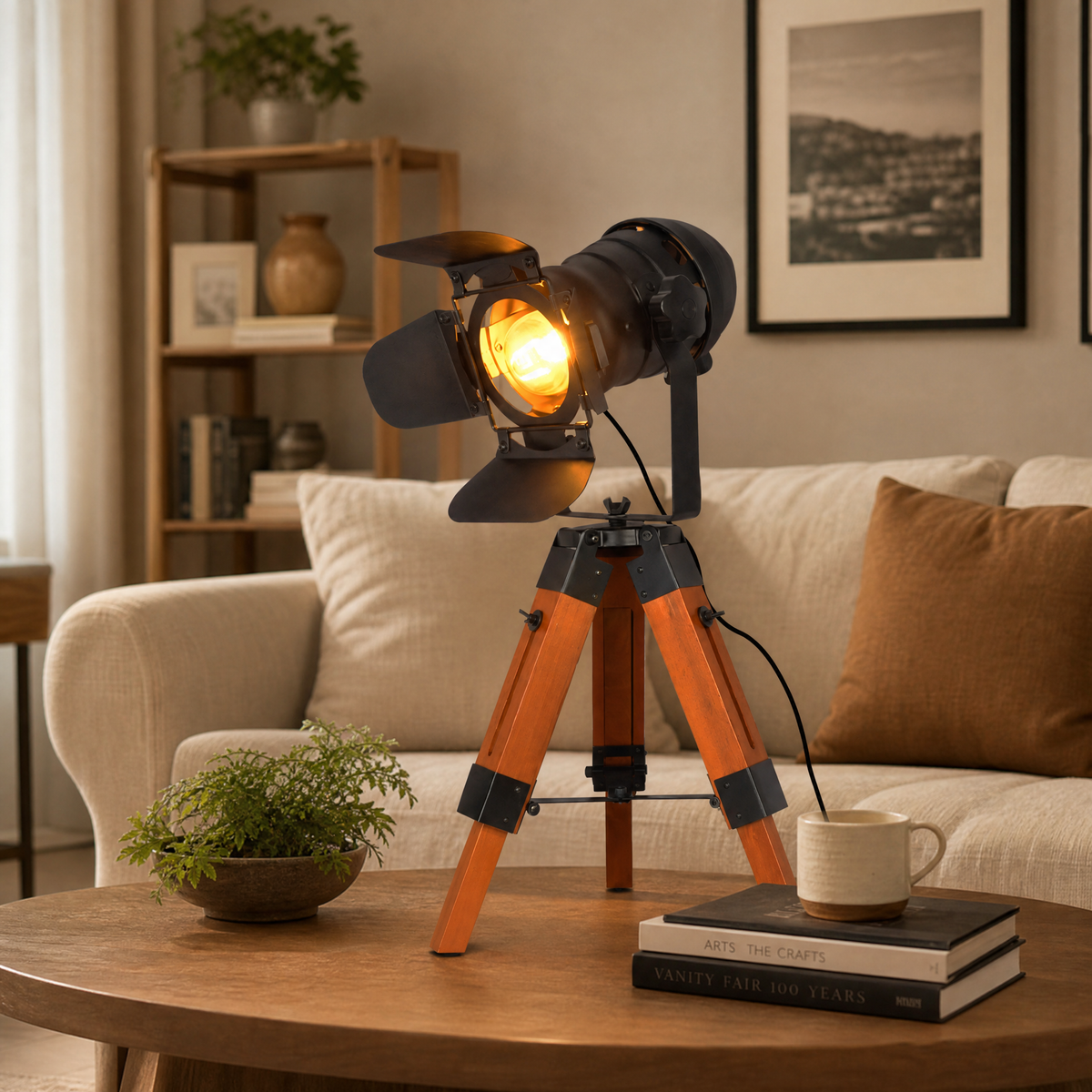 Adjustable Vintage Film-Style Table Lamp for Studio