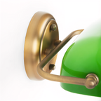 Vintage Green Banker-Style Wall Sconce for Bedrooms