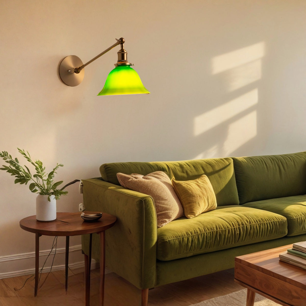 Green Mid Century Modern Sconce for Bedroom