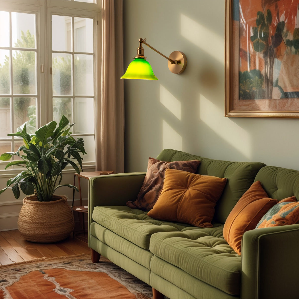 Green Mid Century Modern Sconce for Bedroom