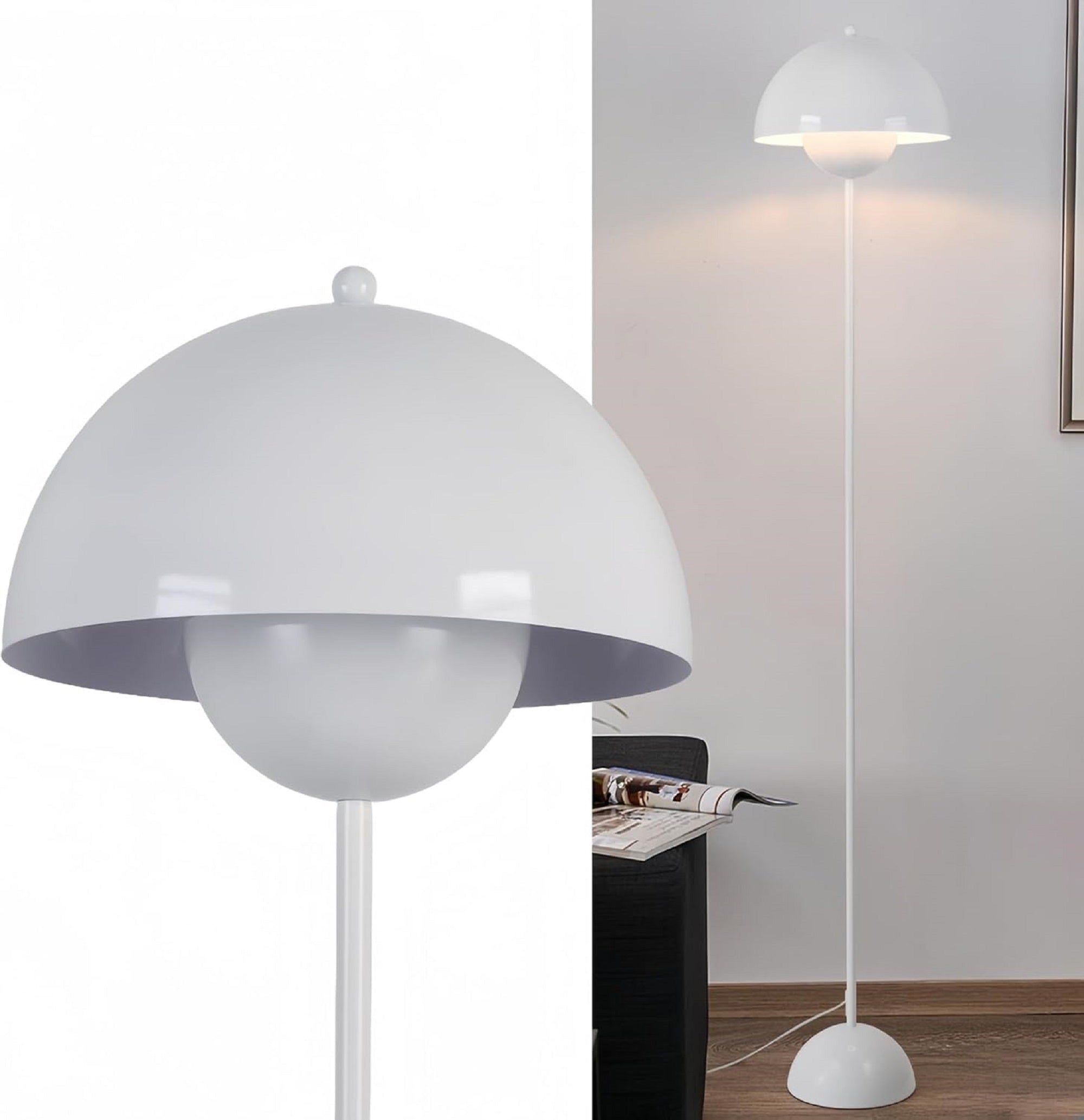 Chrome Dome Reflector Floor Lamp with Foot Switch