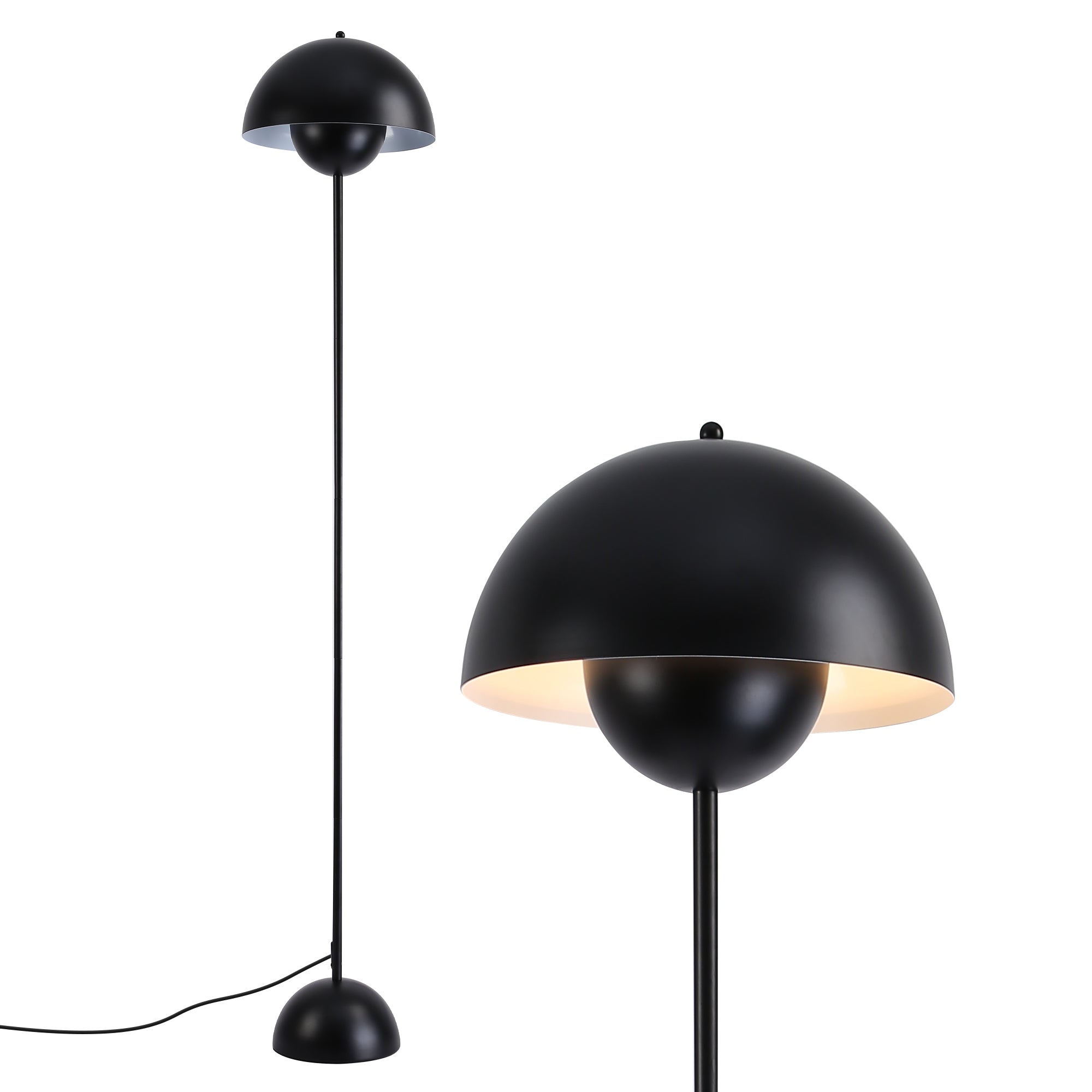 Chrome Dome Reflector Floor Lamp with Foot Switch