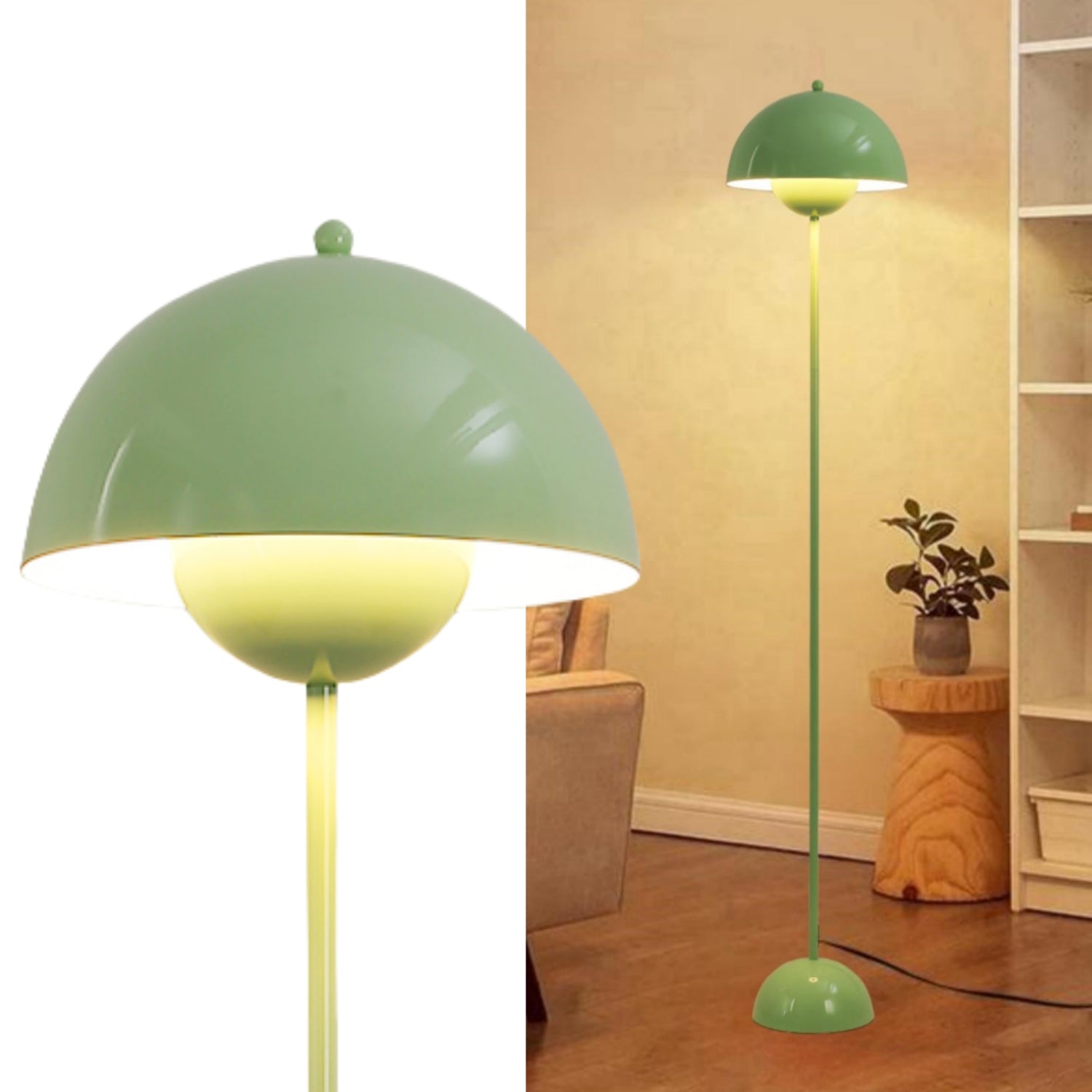 Chrome Dome Reflector Floor Lamp with Foot Switch