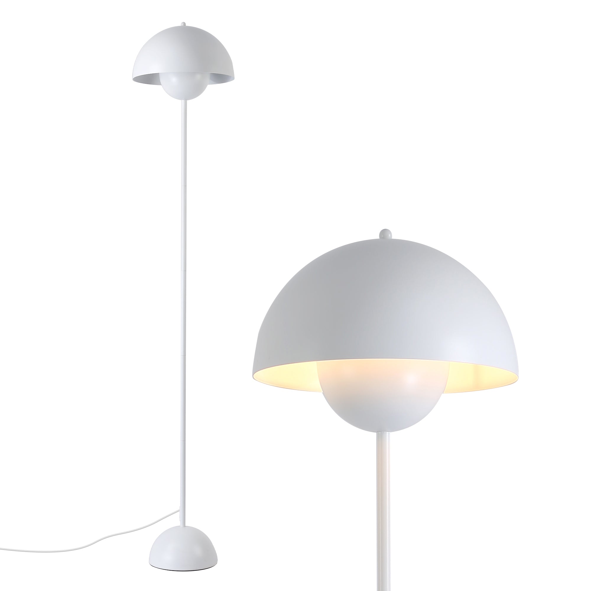 Chrome Dome Reflector Floor Lamp with Foot Switch