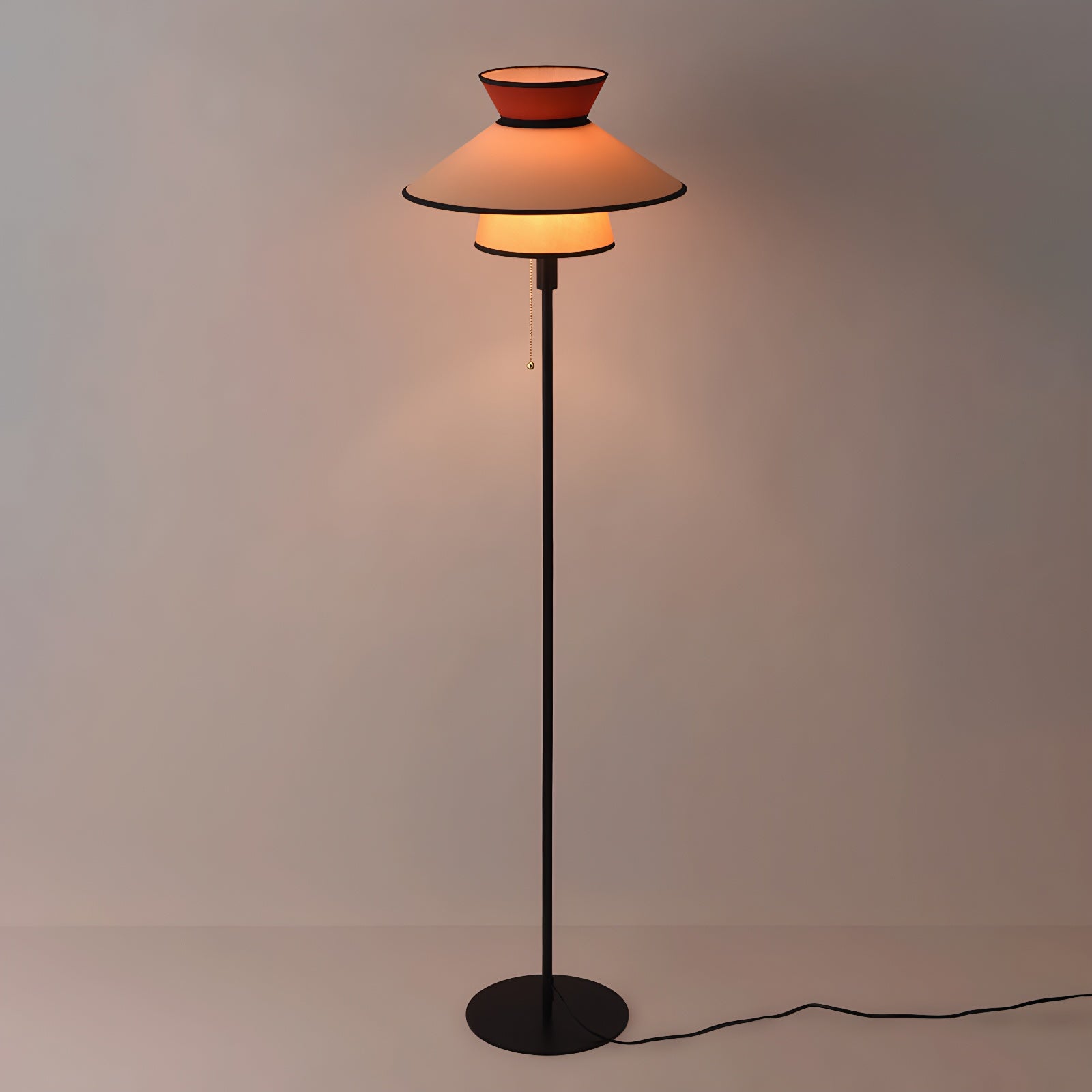 Layered Shade Floor Lamp with Pull Chain