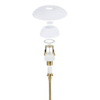 Layered Reflector Floor Lamp in Brushed Gold and White