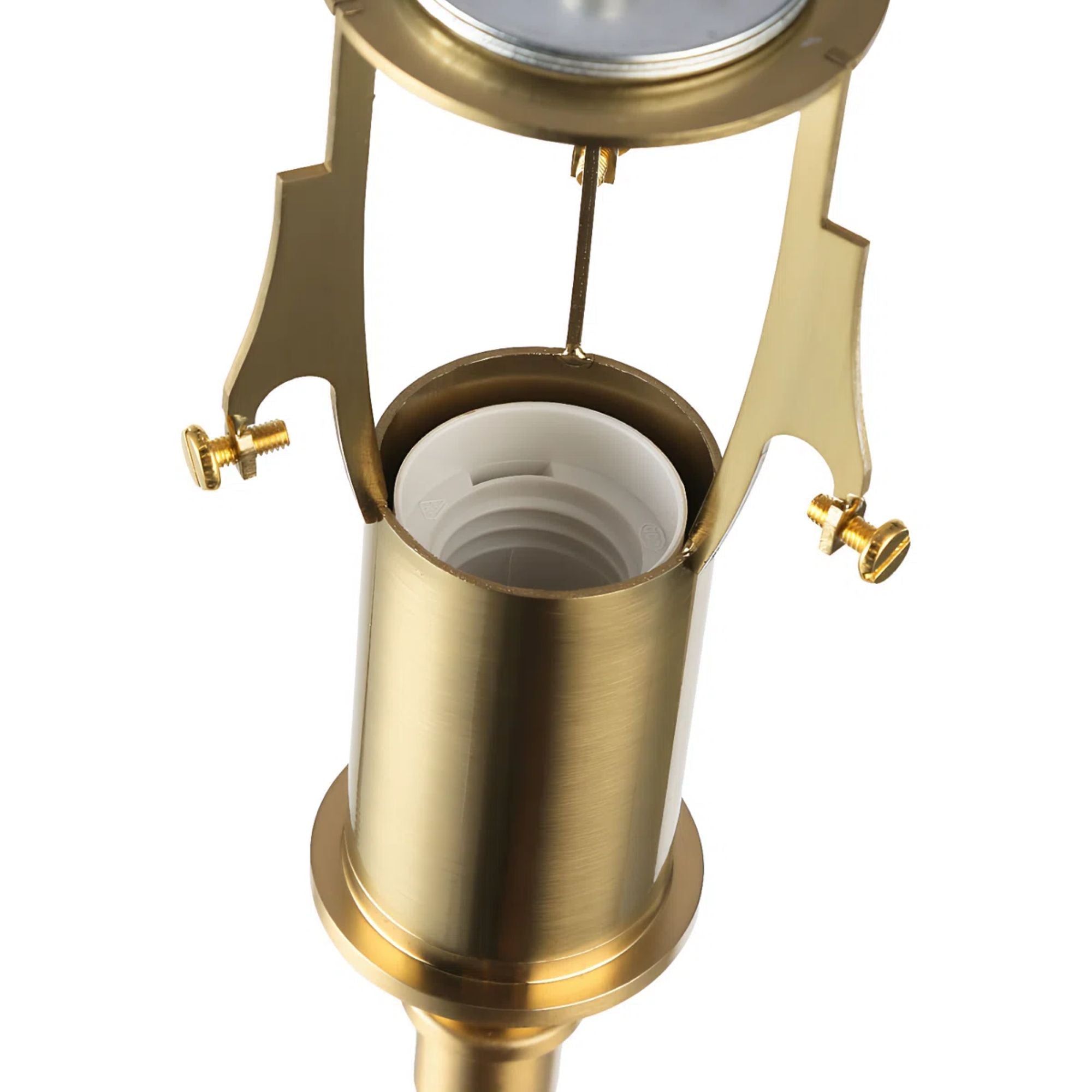 Layered Reflector Floor Lamp in Brushed Gold and White