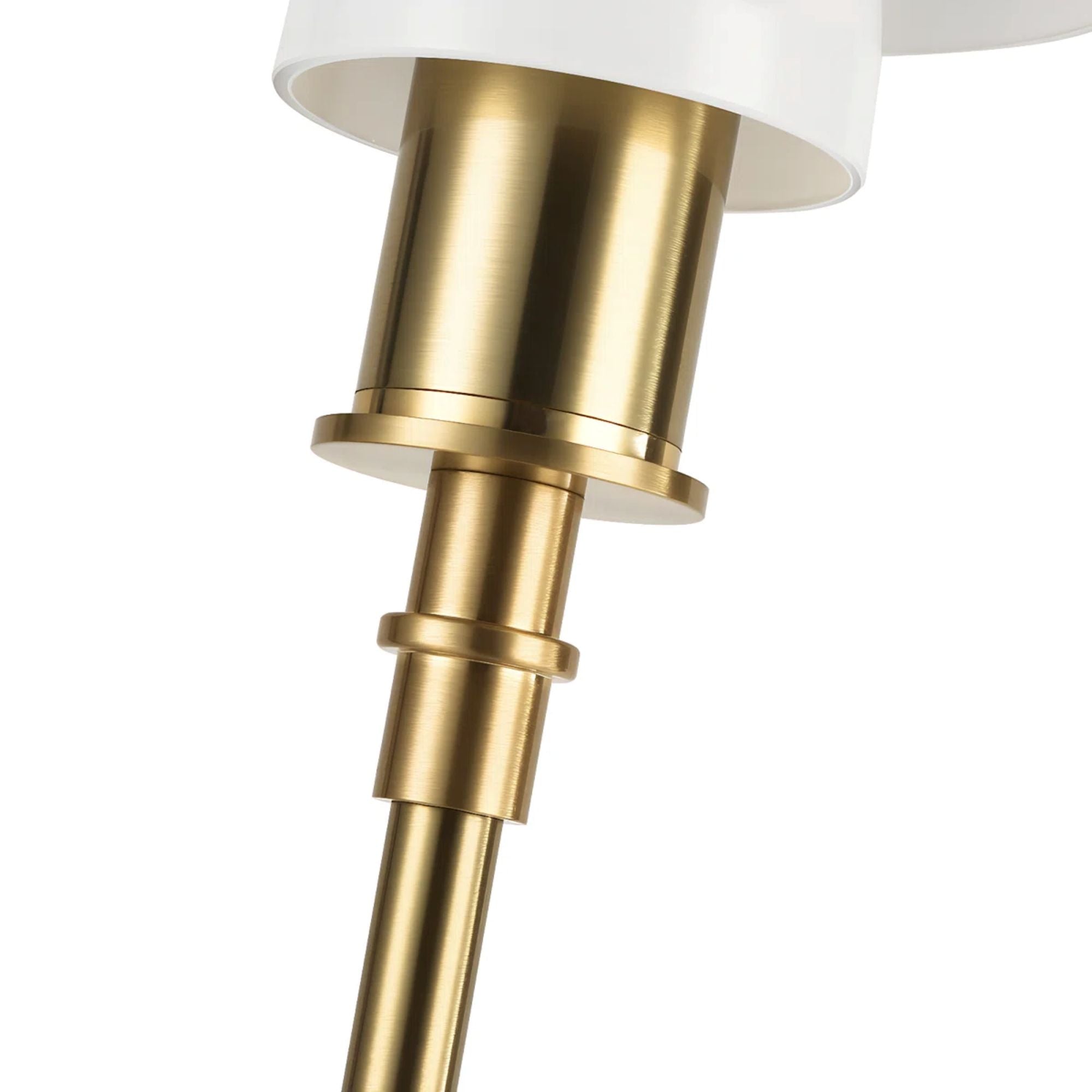 Layered Reflector Floor Lamp in Brushed Gold and White