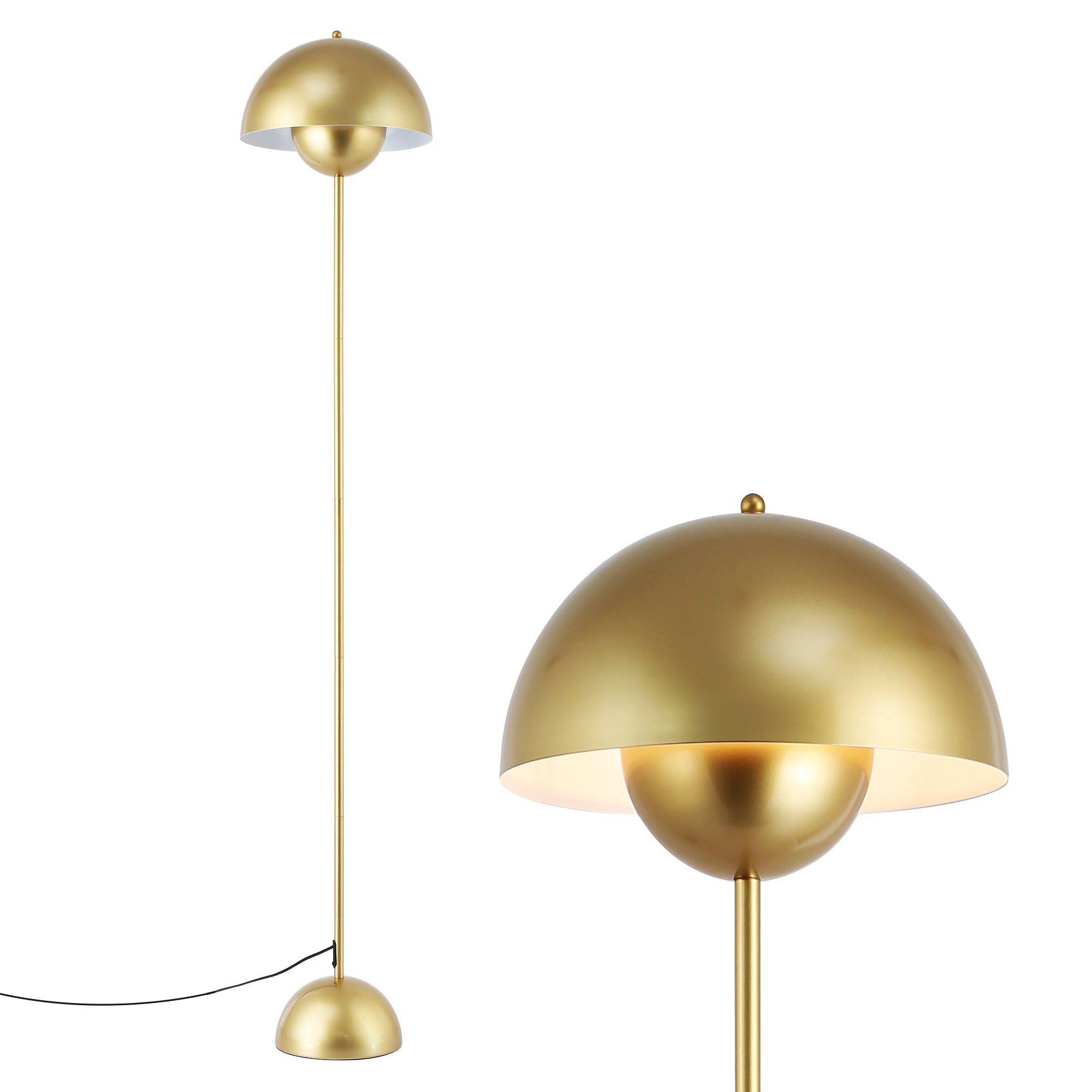 Chrome Dome Reflector Floor Lamp with Foot Switch