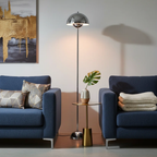 Chrome Dome Reflector Floor Lamp with Foot Switch