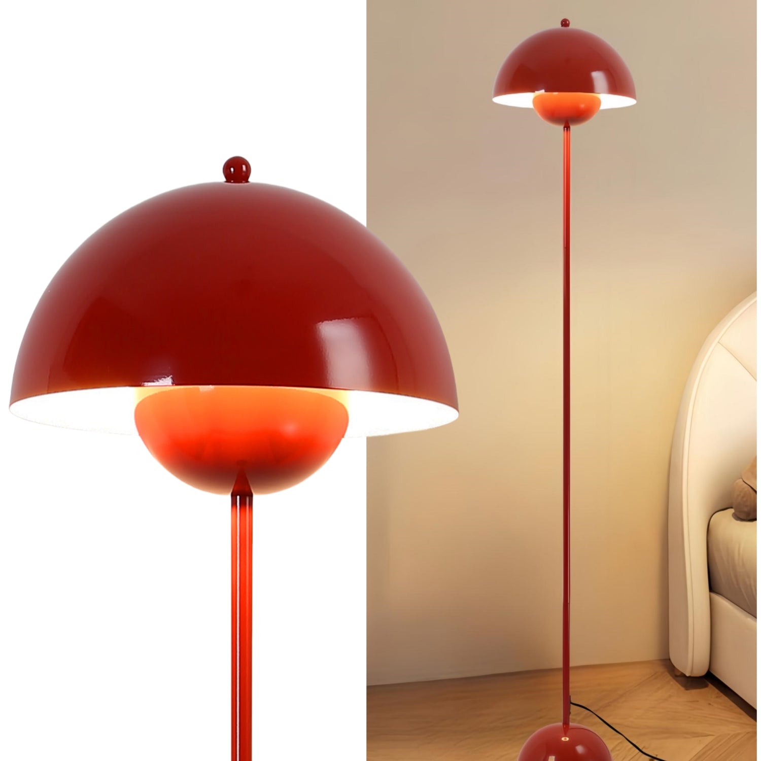 Chrome Dome Reflector Floor Lamp with Foot Switch