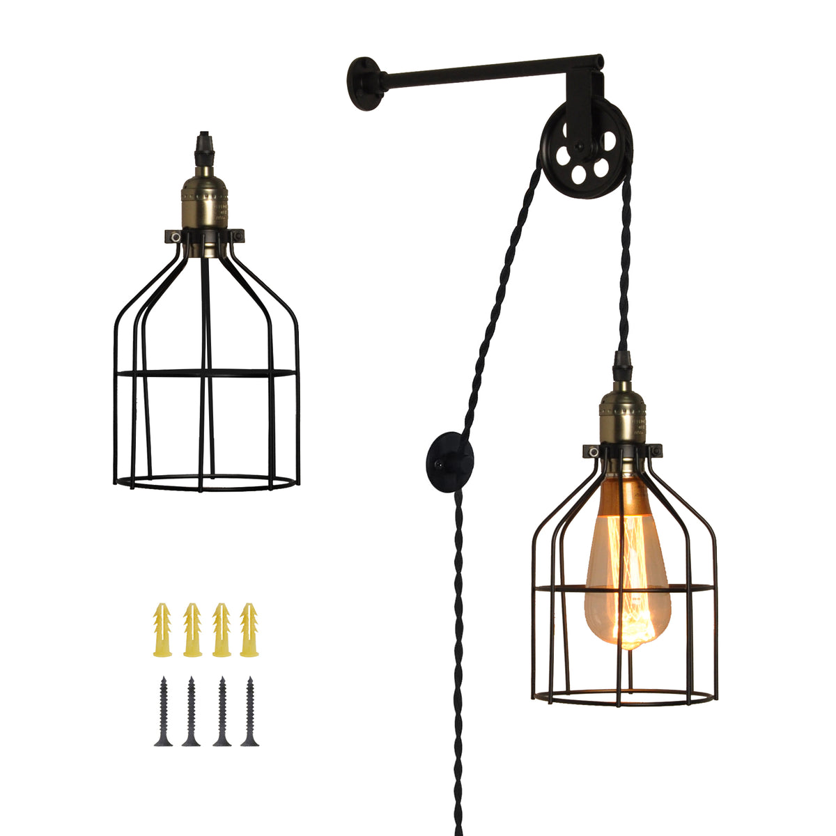 Adjustable Industrial Sconce Lighting for Bedroom
