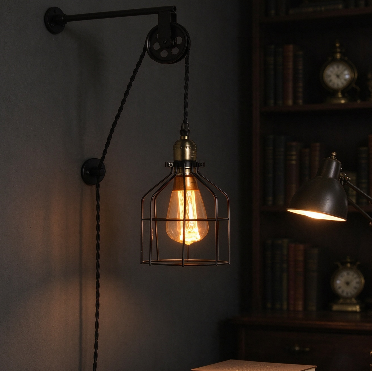 Adjustable Industrial Sconce Lighting for Bedroom