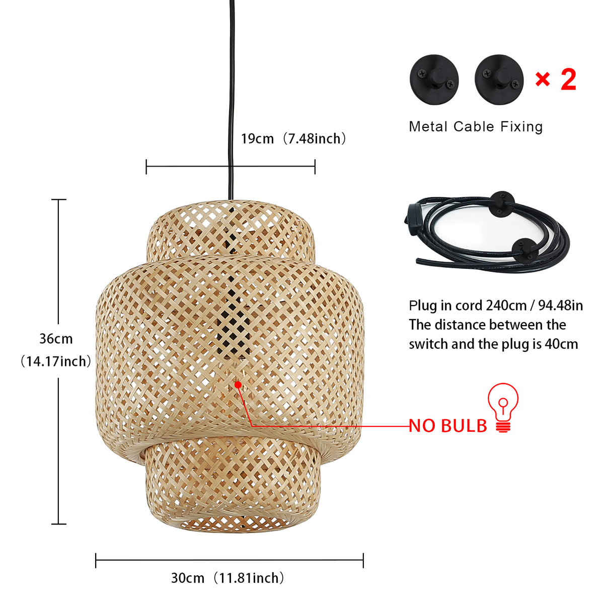 Natural Bamboo Hanging Light for Readding Corner