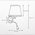 Double Wall Sconce with Fabric Shade and Reading Light