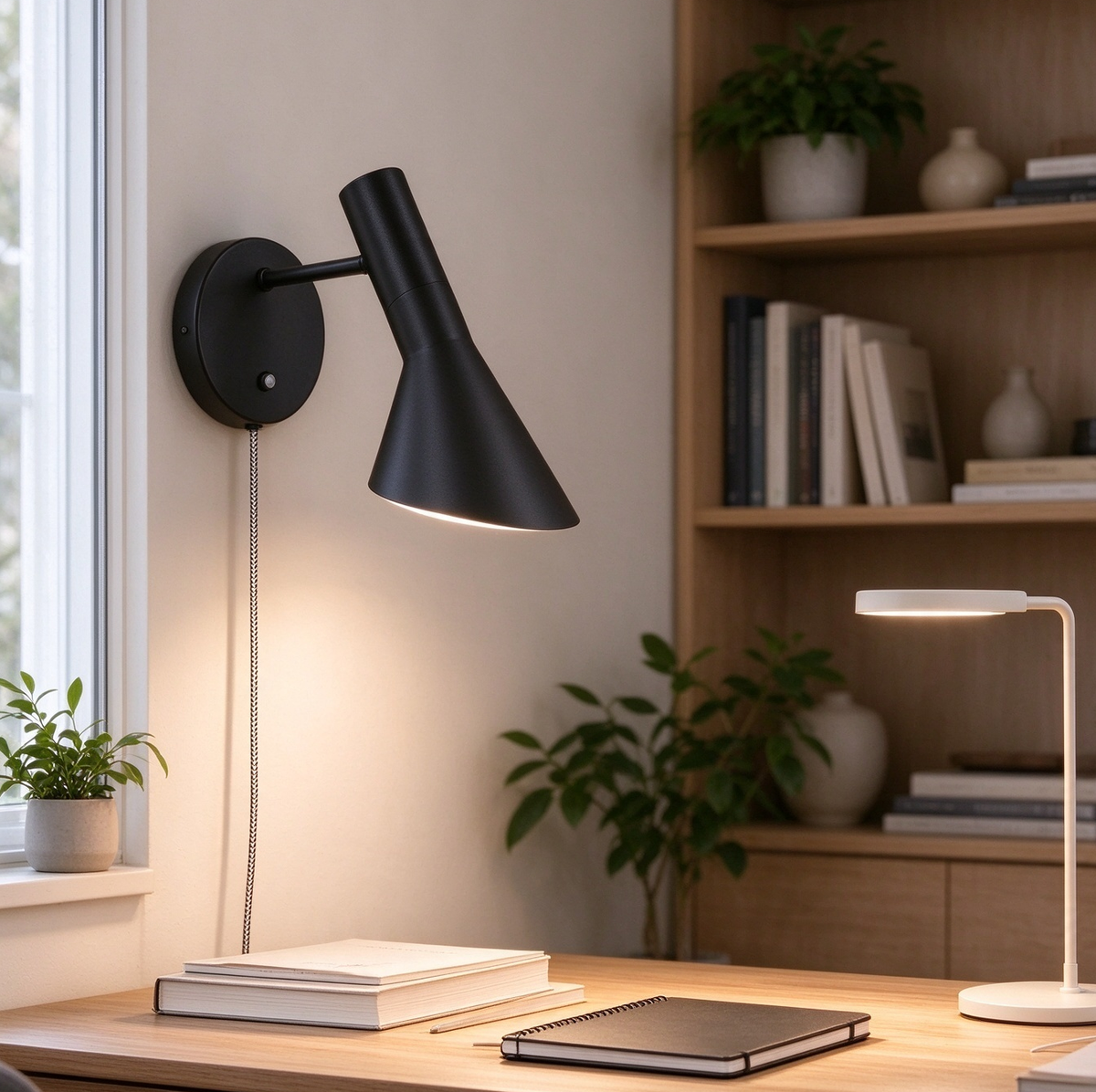 Adjustable Black Wall Mounted Reading Light