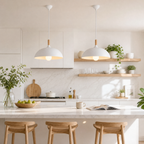 White Metal Dome Pendant Lamp for Kitchen