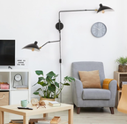 Black Plug-In Double Head Wall Sconce for Reading Nook