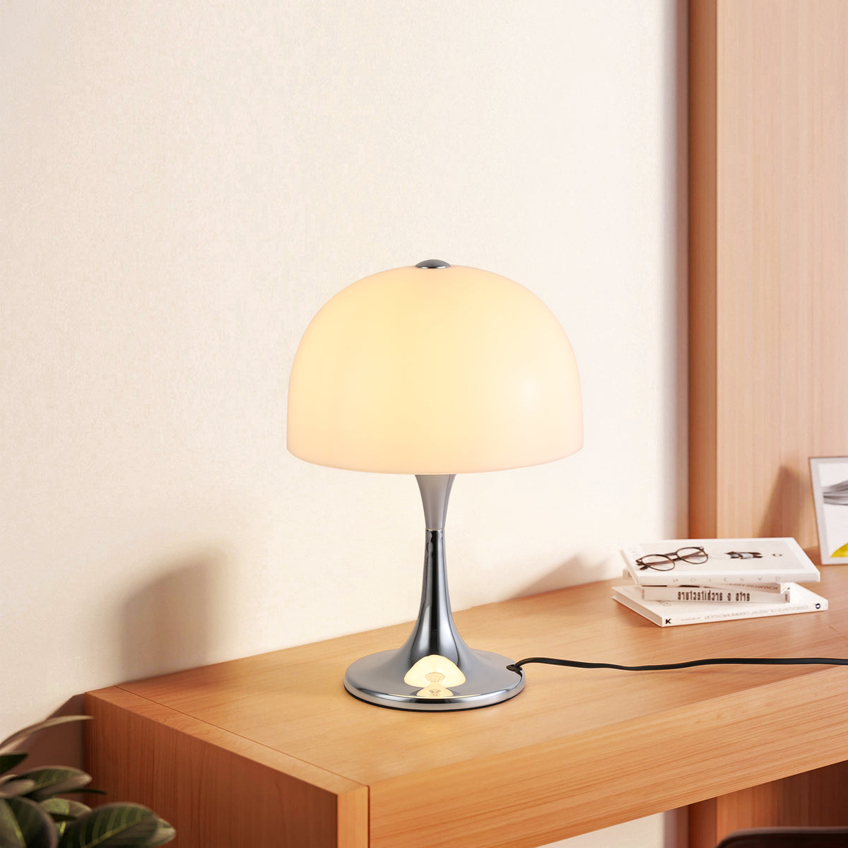 White Mushroom Modern Bedside Lamp for Bedroom