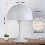 White Mushroom Modern Bedside Lamp for Bedroom