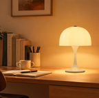 White Mushroom Modern Bedside Lamp for Bedroom