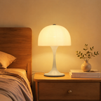 White Mushroom Modern Bedside Lamp for Bedroom