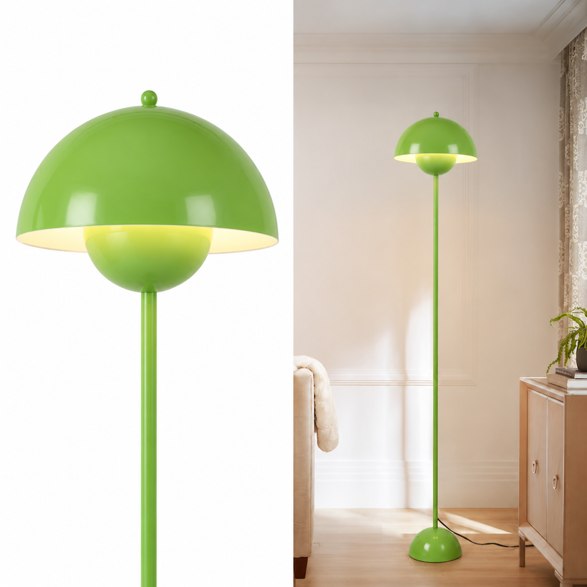 Modern Chrome Floor Lamp with Foot Switch for Living Room