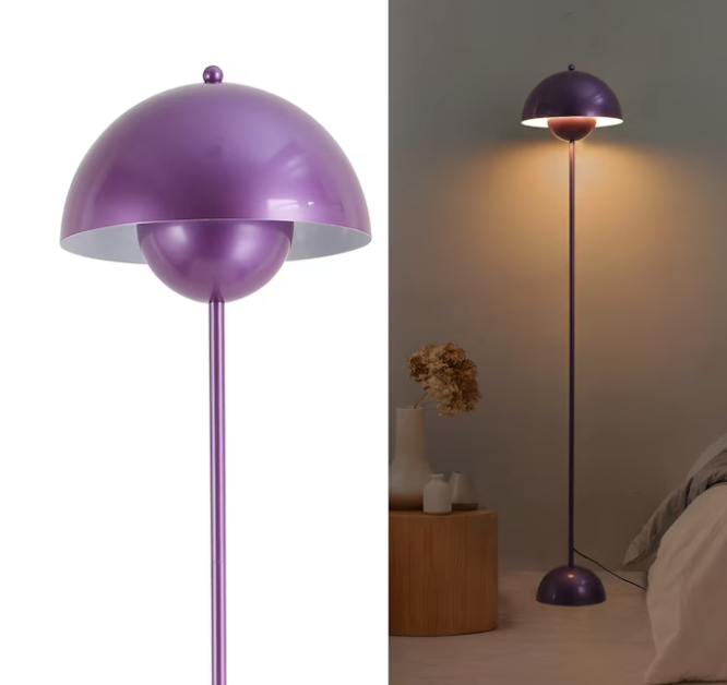 Modern Chrome Floor Lamp with Foot Switch for Living Room