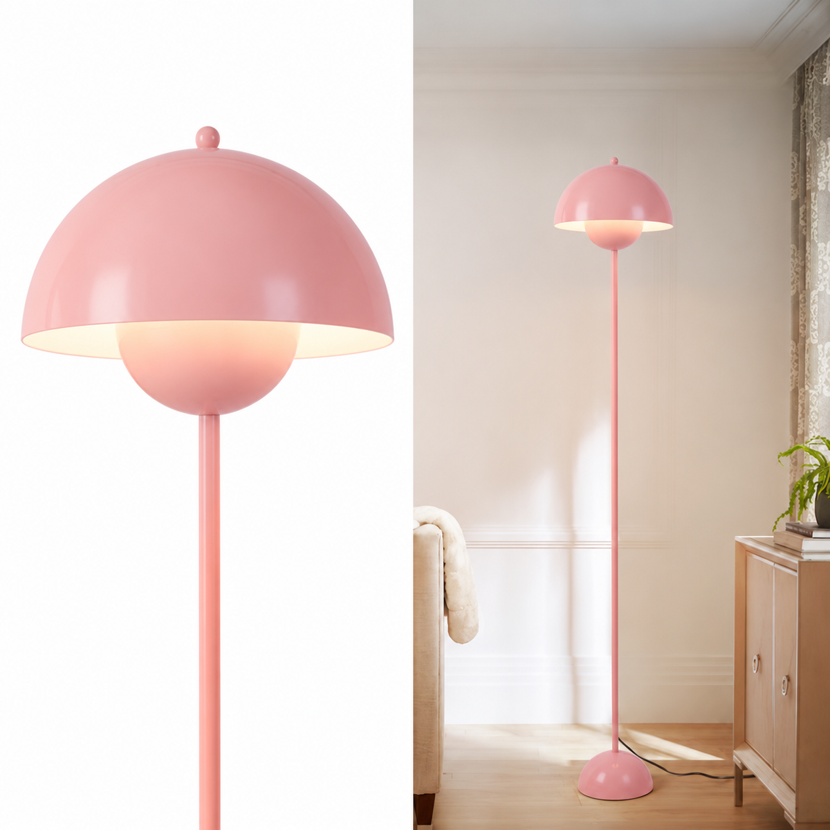 Modern Chrome Floor Lamp with Foot Switch for Living Room