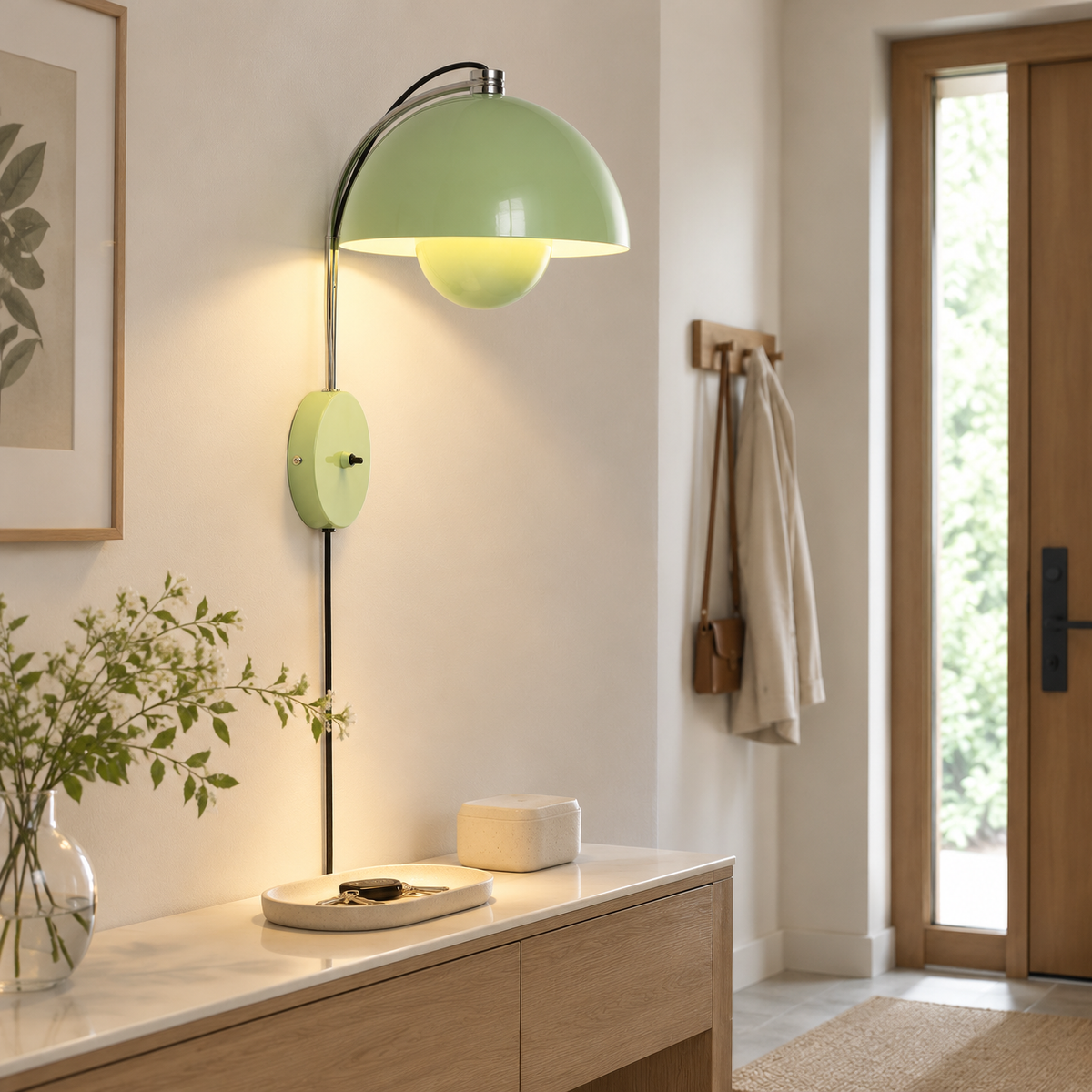 Green FlowerPot Modern Bedroom Sconce