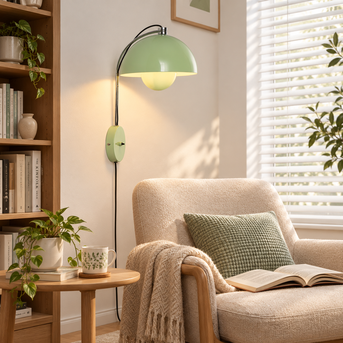 Green FlowerPot Modern Bedroom Sconce